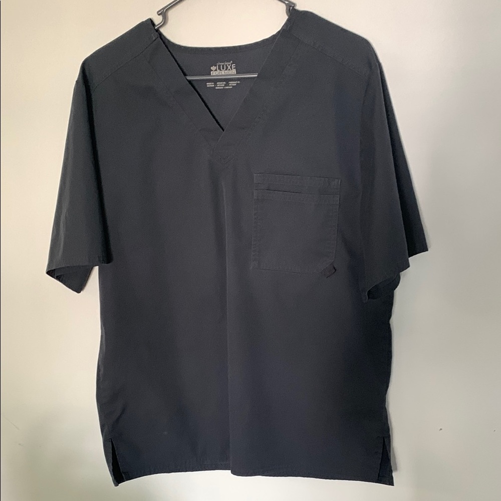 Cherokee Luxe Black Men's Scrub Top